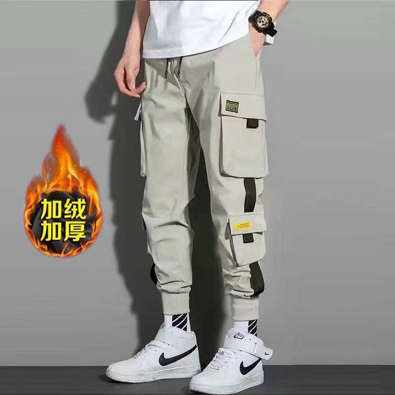 Overalls men's trendy casual pants American autumn and winter loose sports leggings youth retro high street long pants