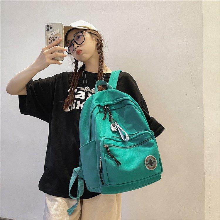 Schoolbag Harajuku style solid color backpack for female college students summer ins Japanese style simple and fashionable high school travel backpack