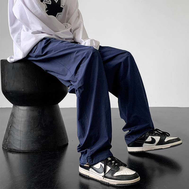 Small design basic overalls washed cotton casual pants men's spring and summer straight pants