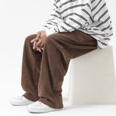 American retro men's spring and autumn loose black wide-leg straight sweatpants trendy brand drape floor mopping pants