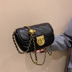 New textured European and American beauty bags, fashionable and elegant, popular rhombus simple chain small square bag, single shoulder crossbody bag