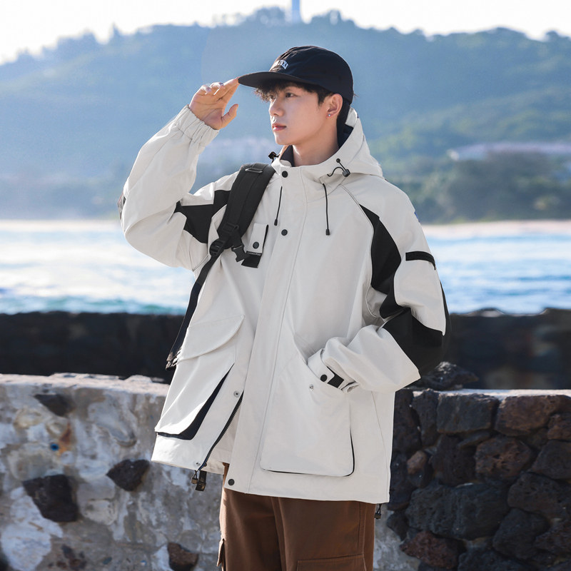 New autumn Hong Kong style outdoor three-proof jacket loose large size jacket for men