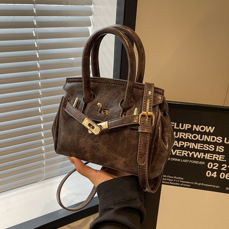 High-end bags for women, new retro-feel niche lock bags, autumn trendy and versatile one-shoulder cross-body handbags