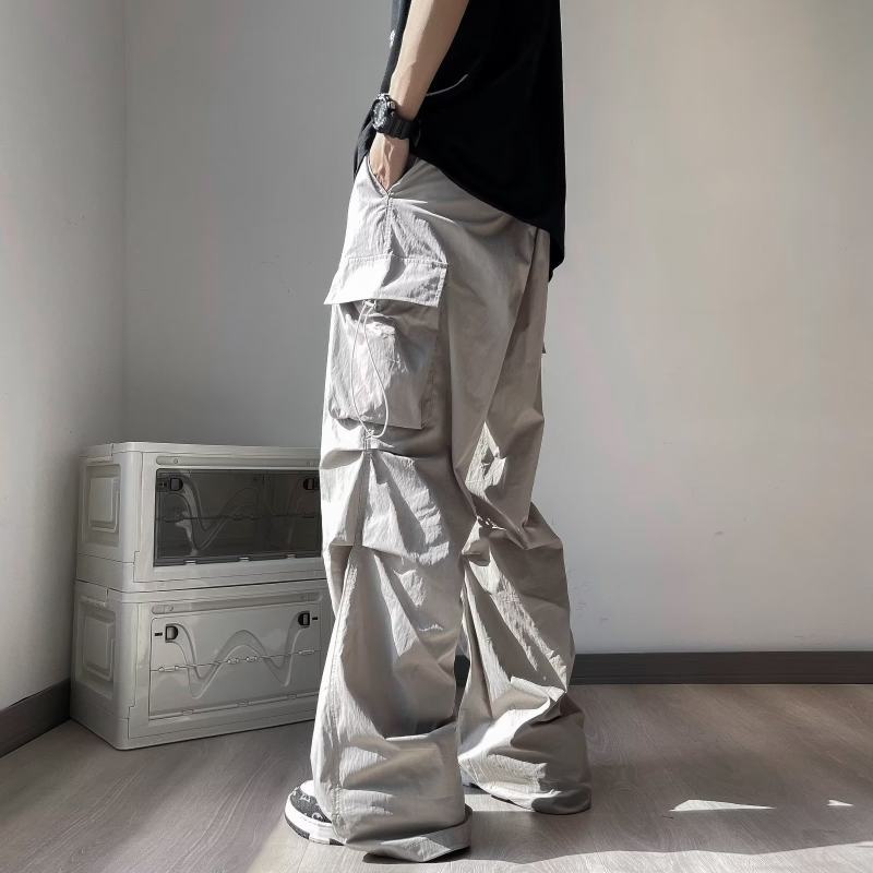 Casual wide-leg pants for men, Korean style trendy pleated personalized quick-drying autumn and winter new ins trousers