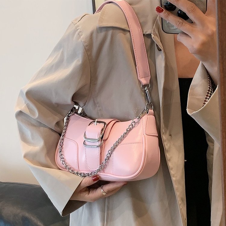 French niche chain bag for women, new high-end texture armpit bag, fashionable shoulder baguette bag, crossbody bag