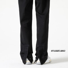 American high street ins elastic hiphop buttoned slit slim fit heavy crafts washed jeans item number