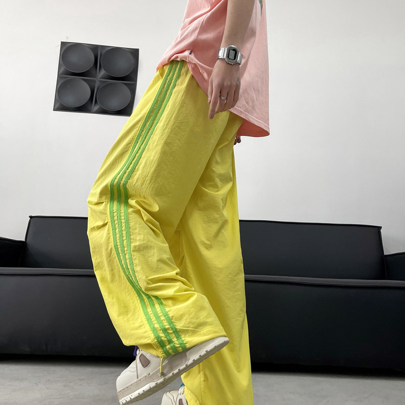 Summer dopamine paratrooper pants, quick-drying wide-leg candy-colored thin trendy functional trousers