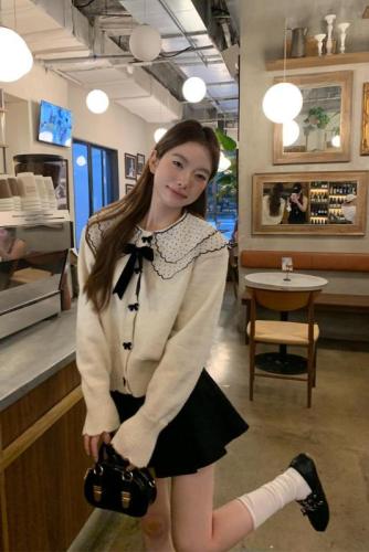 Sweet girl doll collar knitted cardigan sweater