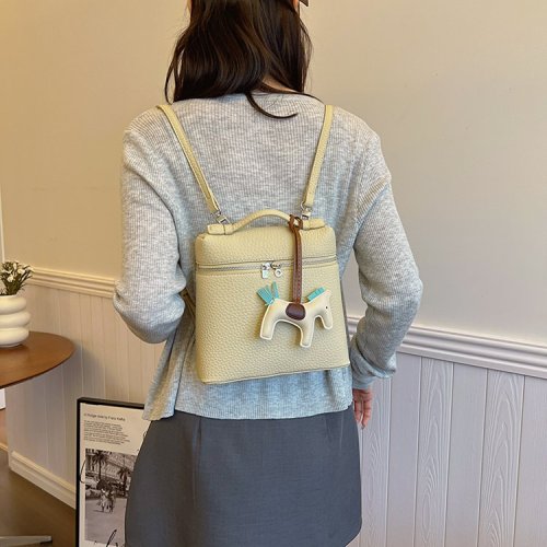 Korean style fashionable simple personalized small square bag women's backpack 2024 summer new style versatile style women's bag