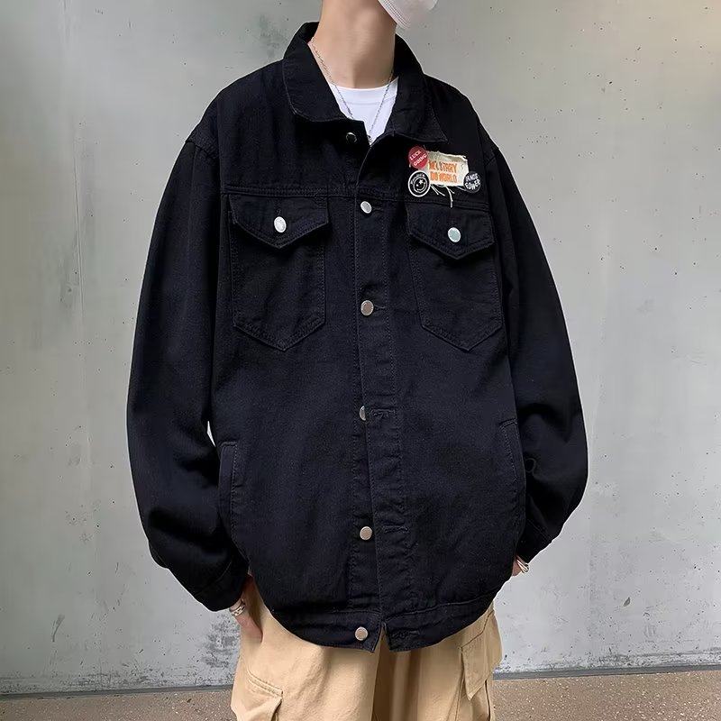 Piushuai autumn denim jacket men's ins trendy street American style jacket loose and versatile retro casual tops