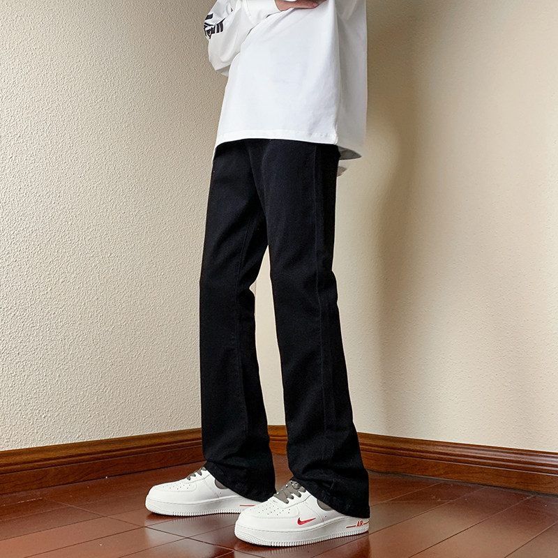American ins high street niche solid color versatile stretch jeans