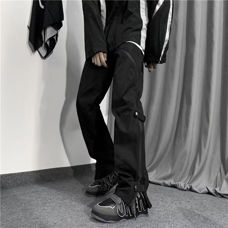 American functional style jacket men's autumn workwear zipper pants casual trousers