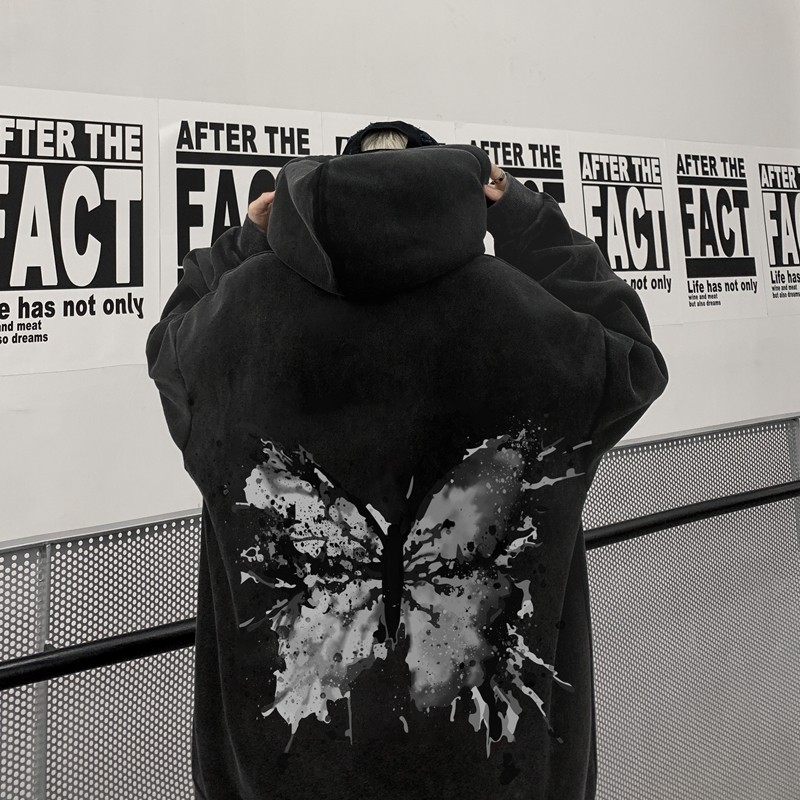 New heavyweight washed vintage pine hooded sweatshirt for autumn