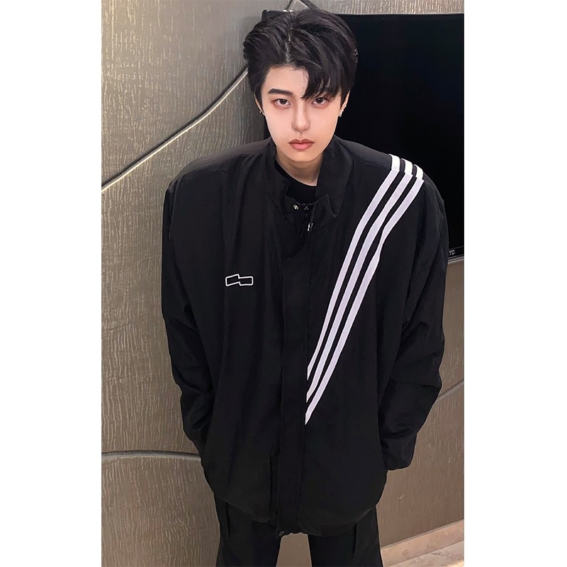 High street Harajuku trend brand three stripe jacket top