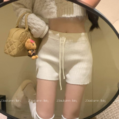 Anti-exposure thermal shorts wool knitted sleep warm palace autumn and winter high-waisted bottoming safety pants