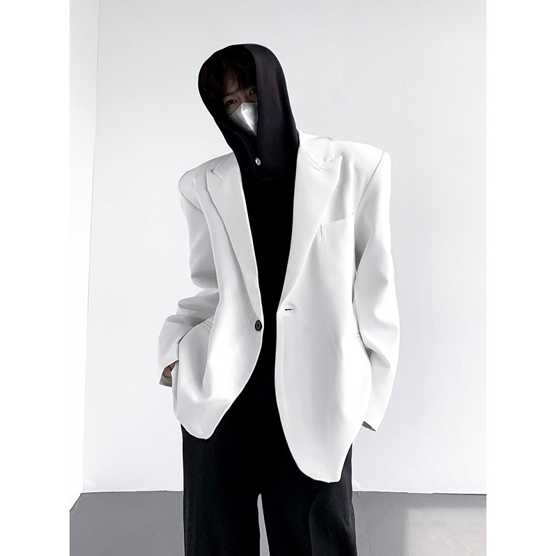 Niche autumn style new solid color clean and versatile super handsome suit jacket