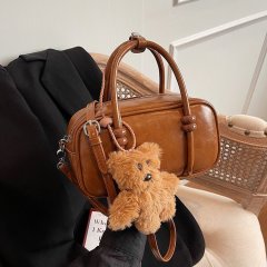 Cross-border retro niche portable bowling bag for women 2024 new Korean version small square bag simple versatile crossbody bag