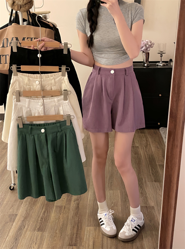 Real price and real shot washed cotton shorts 2024 summer new loose sports casual wide-leg cargo shorts