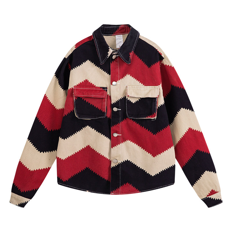 Hong Kong style denim jacket boys spring and autumn jacket trendy new style handsome work jacket