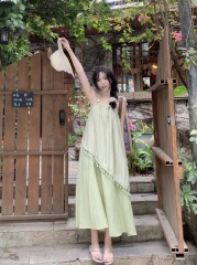 Real shots and real prices~Spring 2024 new Korean style sweet holiday style small fresh loose suspender dress