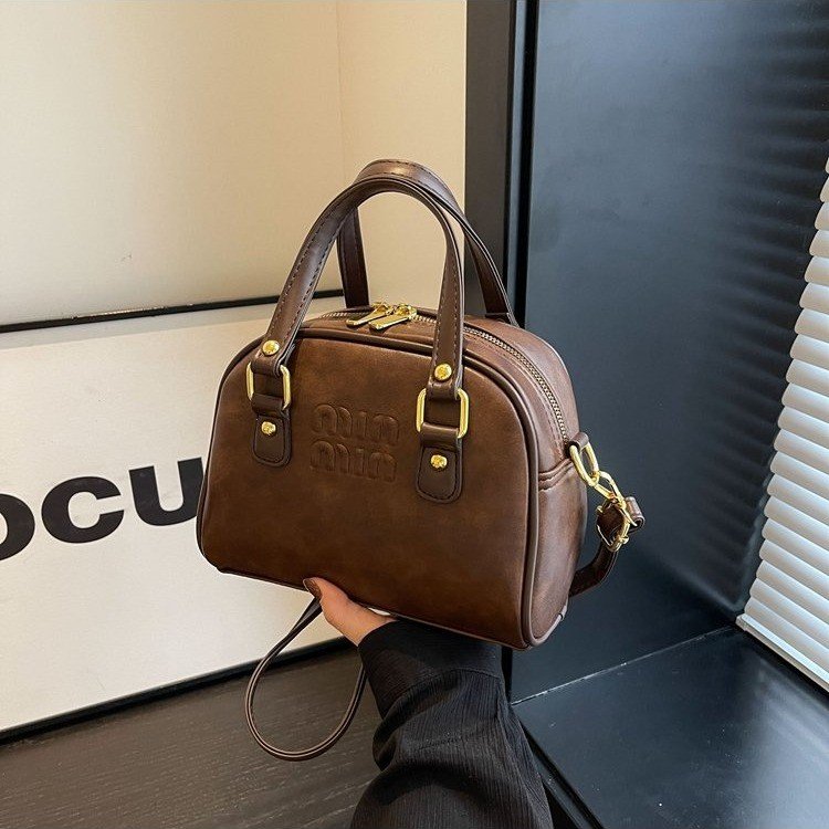 Korean portable bowling bag autumn and winter women's new versatile retro pillow bag versatile shoulder crossbody bag