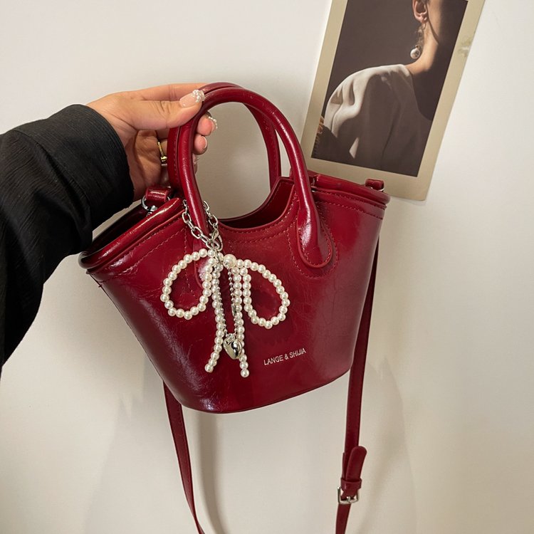 Bags Korean high-end trendy versatile bucket bag 2024 new niche design single shoulder crossbody handbag for women
