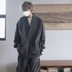 Niche v-neck lazy style robe and sweatshirt