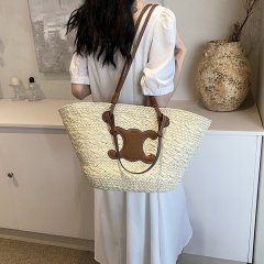 Manufacturer's spot large-capacity hand-woven bag beach bag shoulder tote bag beach portable basket bag for women