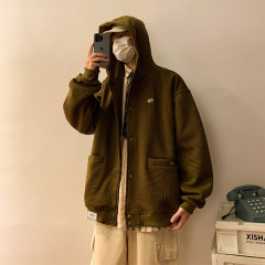 Jacket men's Korean style trendy high street handsome hooded dark pattern personality autumn and winter new ins jacket