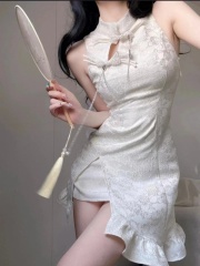 Summer retro niche pure lust girl temperament slim dress