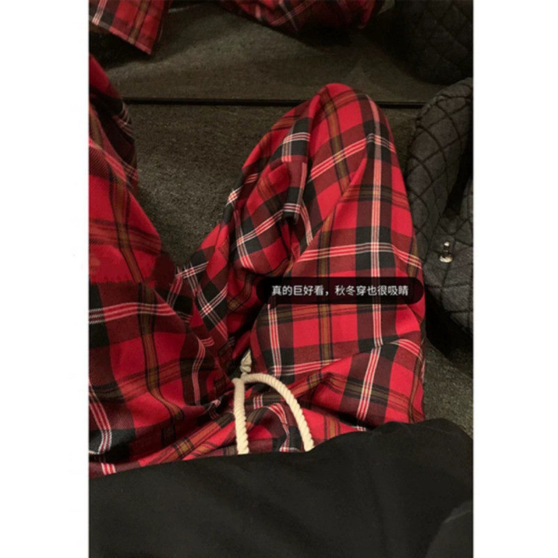 Special batch of American retro plaid cleanfit casual pants