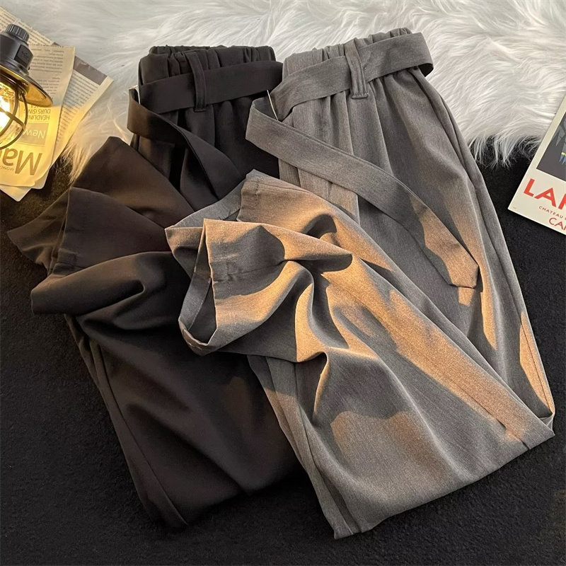 Small trousers for men and women in spring, thin, loose, straight and drapey, nine-point suit and casual trousers