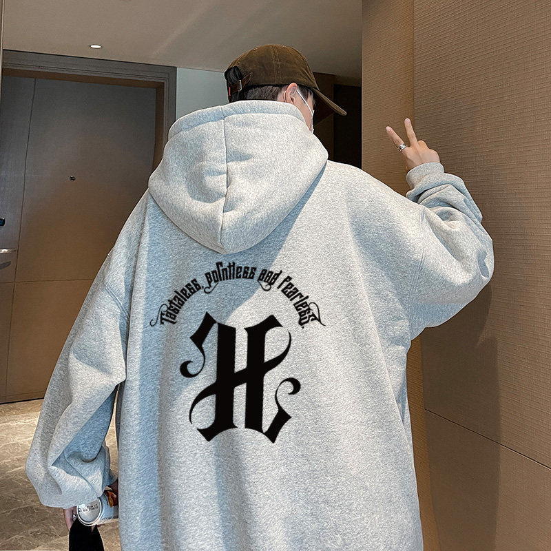 American heavyweight Chinese cotton autumn and winter men's loose hooded ins sweatshirt