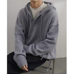 Autumn and winter hooded sweater jacket men's casual loose sweater