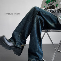 American ins high street dark niche personality loose straight jeans