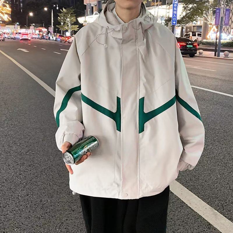 Jacket men's Korean style trendy high street handsome hooded color matching winter ins jacket