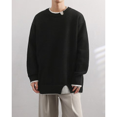 New Hong Kong style Cleanfit double-collar fake two-piece arctic velvet high-end sweater