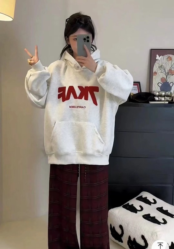 Korean style ins fashion hooded letter hooded sweatshirt for women autumn and winter new loose little hoodie top trendy