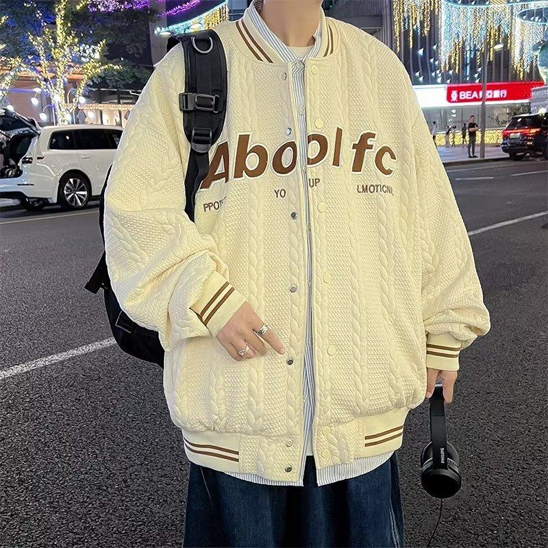 New Hong Kong style jacket standard trendy daily youth popular men's autumn ins baseball collar long sleeves handsome trend