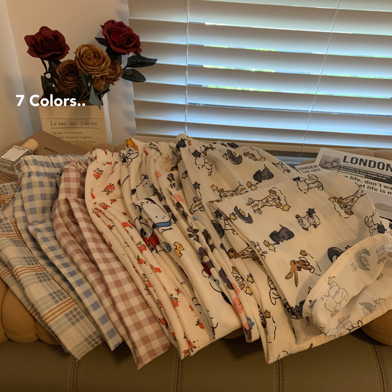 Actual price, real shot, personalized printed casual home leggings, outer wear trousers, wide-leg pants, women's summer thin style