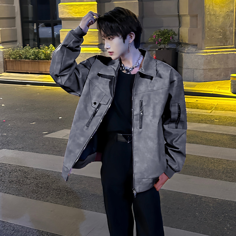 (Own photo) High-end and handsome zipper jackets for men and women, autumn and winter short jackets