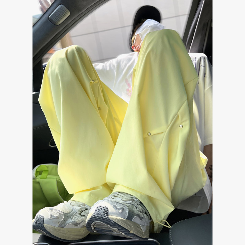 Summer dopamine rivet trousers, ice silk trousers, sports street dance casual trousers