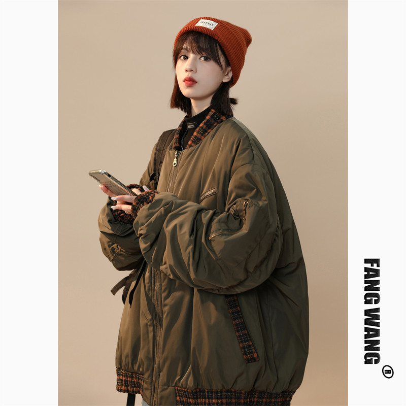 Unisex color block cotton jacket