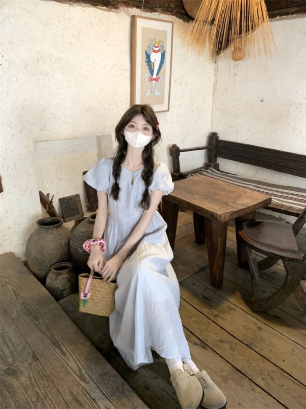 French button waist dress