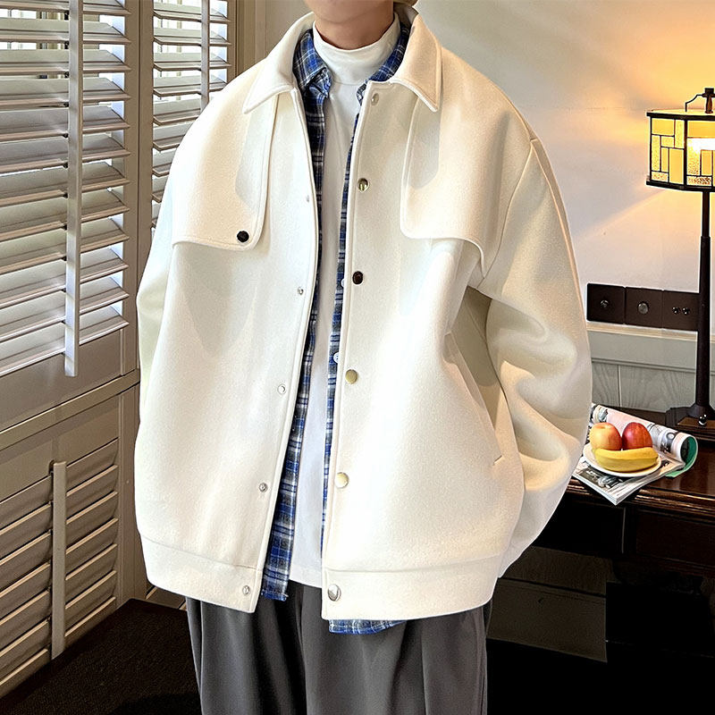 Woolen lapel autumn and winter trendy brand jacket, personalized design jacket top