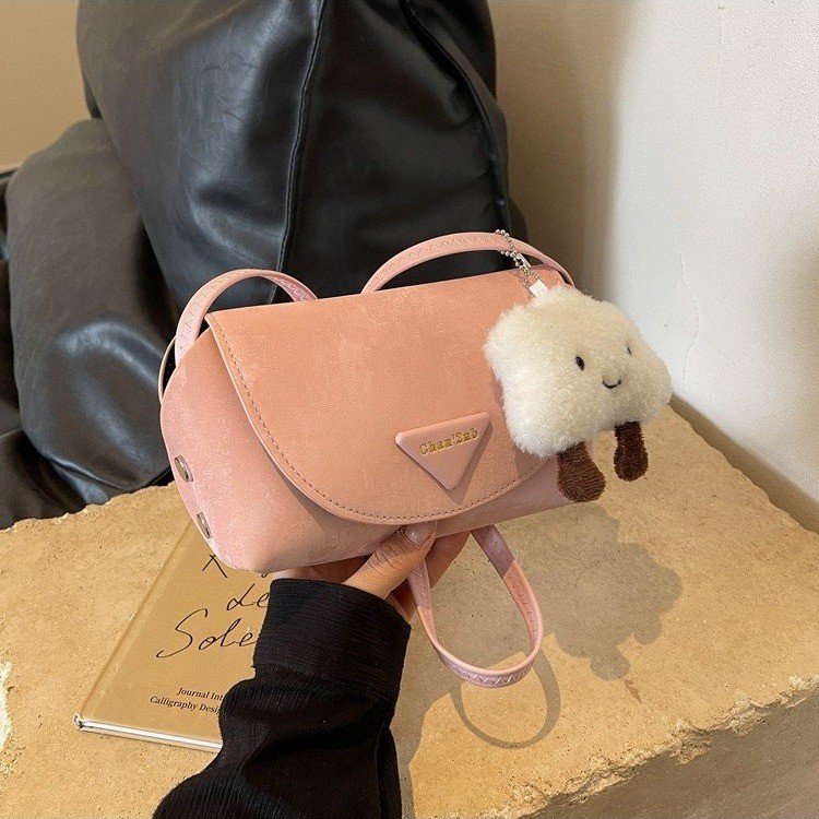 Korean style simple small bag for women 2024 spring and summer new style soft leather cylindrical bag simple personality single shoulder crossbody bag
