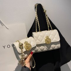 Fashionable texture chain small bag for women 2024 new fashion versatile crossbody bag niche design commuter shoulder bag