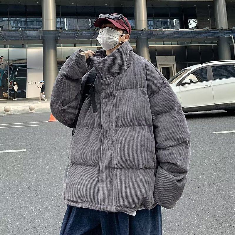 American corduroy cotton jacket for men in winter new style Hong Kong style bread cotton jacket trendy brand