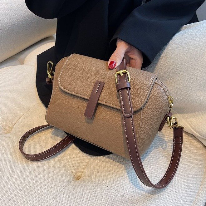 First layer cowhide bag women's genuine leather bag 2024 new trendy shell bag versatile women's shoulder crossbody bag
