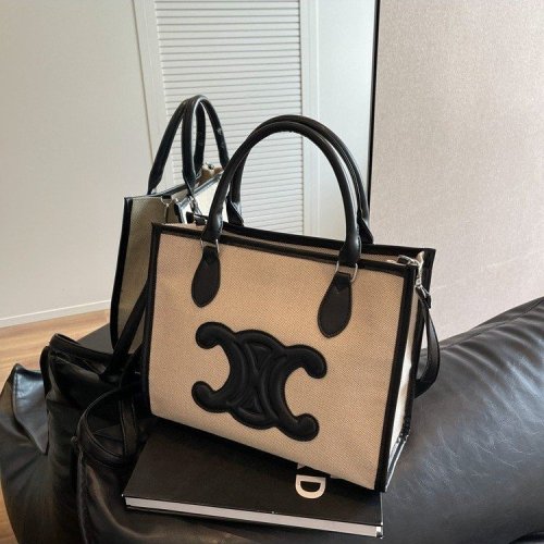 Internet celebrity high-end bag women's bag 2024 new commuter versatile crossbody bag large capacity canvas handheld tote bag